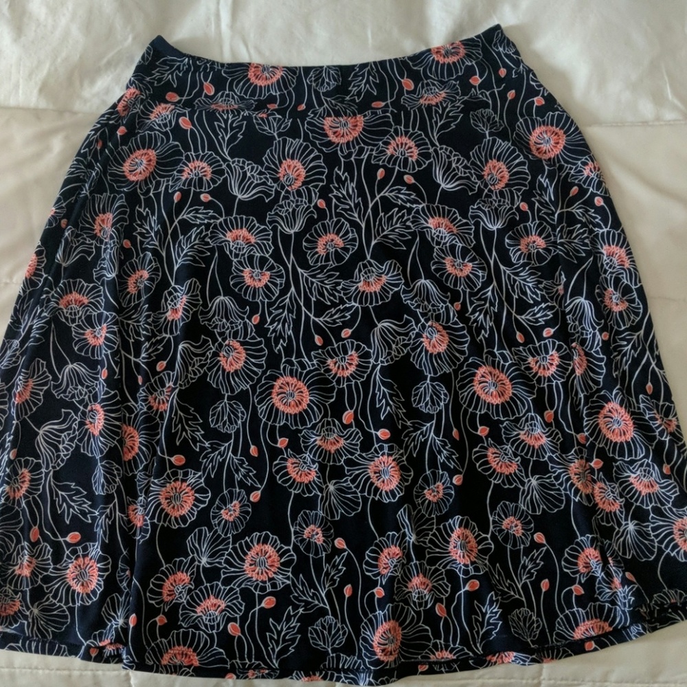 Pixley Navy & Coral Floral skirt